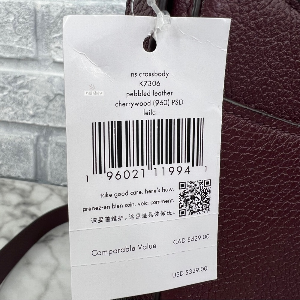 Kate Spade Leila North South Crossbody In Cherrywood - Picture 10 of 10
